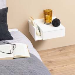 Furniture To Go Avignon 1 Drawer Wall Mounted Bedside Table with Shelf - thumbnail 1