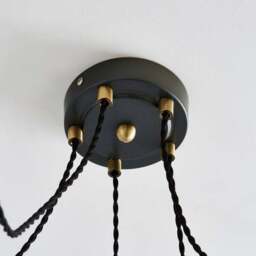 Logan 5 Light Spider Antique Brass Industrial Cluster Flex Ceiling Light - thumbnail 3