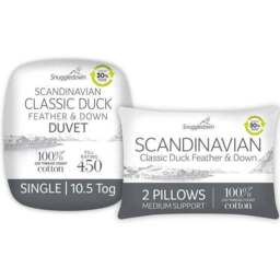 Snuggledown Scandinavian Duck Feather & Down 10.5 Tog Duvet and Pillow Pair Set - thumbnail 2