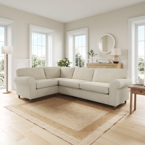Flori Tonal Plush Chenille Corner Sofa - image 1