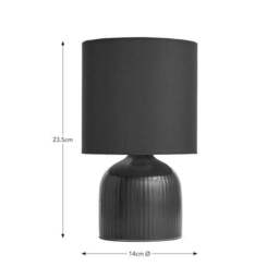 Hebe Ribbed Ceramic Table Lamp - thumbnail 5