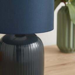 Hebe Ribbed Ceramic Table Lamp - thumbnail 3