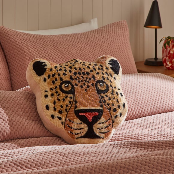 Throw Pillow Bolster Cushions Dunelm Beaded Leopard Shaped Cushion