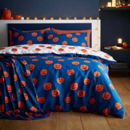 Catherine Lansfield Halloween Pumpkins Throw Blanket 130cm x 170cm - thumbnail 2