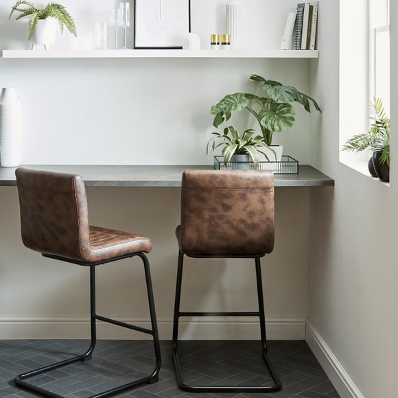 Felix Counter Height Cantilever Bar Stool, Faux Leather - image 1
