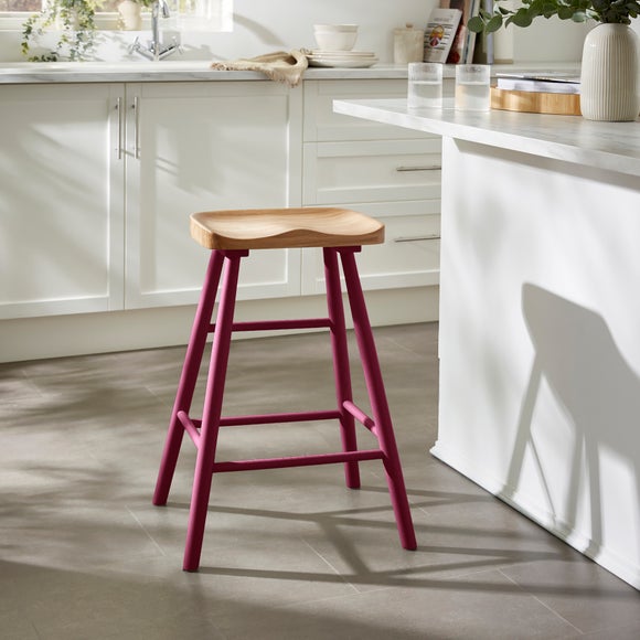 Loxwood Counter Height Painted Leg Bar Stool, Solid Oak - image 1