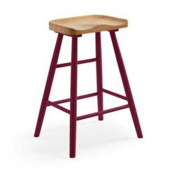 Loxwood Counter Height Painted Leg Bar Stool, Solid Oak - thumbnail 5