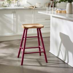 Loxwood Counter Height Painted Leg Bar Stool, Solid Oak