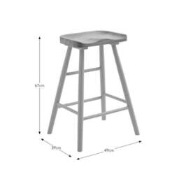 Loxwood Counter Height Painted Leg Bar Stool, Solid Oak - thumbnail 6