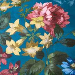 Arabella Blue Floral Luxury Velvet Duvet Cover & Pillowcase Set - thumbnail 4