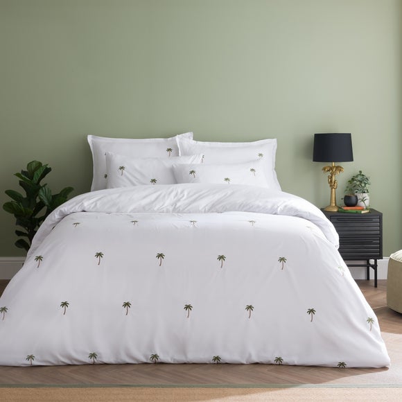 Palm Tree Embroidery Duvet Cover and Pillowcase Set - image 1