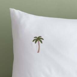 Palm Tree Embroidery Duvet Cover and Pillowcase Set - thumbnail 3