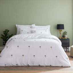 Palm Tree Embroidery Duvet Cover and Pillowcase Set - thumbnail 1