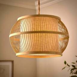 Kiva Bamboo Easy Fit Wide Pendant Shade - thumbnail 2