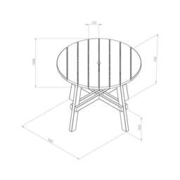 Freya Round Wooden Garden Dining Table - thumbnail 4