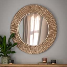 Cedar and Sage Solara Round Wall Mirror