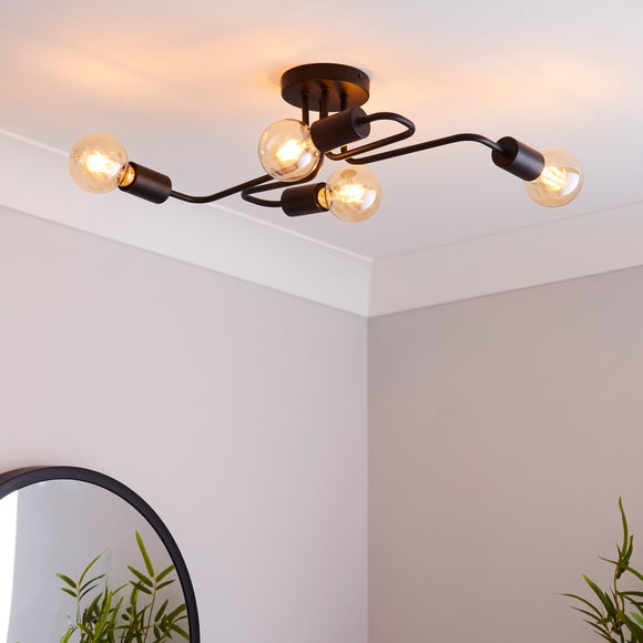 Kacy Black 4 Light Semi Flush Ceiling Light - image 1