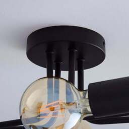 Kacy Black 4 Light Semi Flush Ceiling Light - thumbnail 3