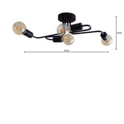 Kacy Black 4 Light Semi Flush Ceiling Light - thumbnail 5