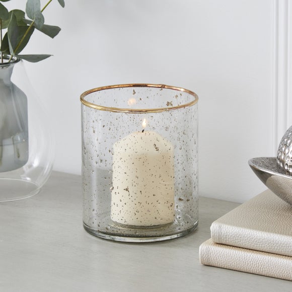 Recycled Glass Hurricane Candle Holder - image 1