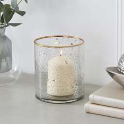Recycled Glass Hurricane Candle Holder - thumbnail 1