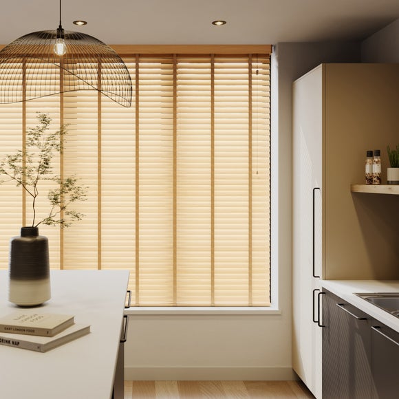 Made To Measure 50mm Slats Oak Effect Taped Venetian Blind - image 1