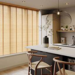 Made To Measure 50mm Slats Oak Effect Taped Venetian Blind - thumbnail 3
