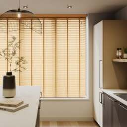 Made To Measure 50mm Slats Oak Effect Taped Venetian Blind