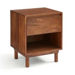 Brannock 1 Drawer Bedside Table, Mid Stained Mango Wood - thumbnail 6