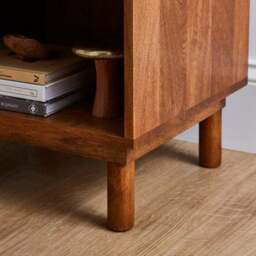 Brannock 1 Drawer Bedside Table, Mid Stained Mango Wood - thumbnail 5