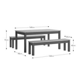 Olney 6 Seater Dining Table and Bench Set - thumbnail 6