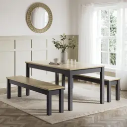 Olney 6 Seater Dining Table and Bench Set - thumbnail 1