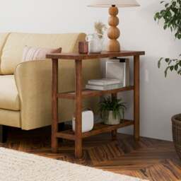 Khari Sofa Side Table, Midtone Mango Wood