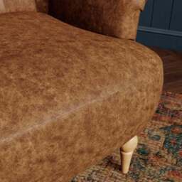 Petit Relaxed Faux Leather Button Back Occasional Armchair - thumbnail 4