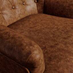 Petit Relaxed Faux Leather Button Back Occasional Armchair - thumbnail 3