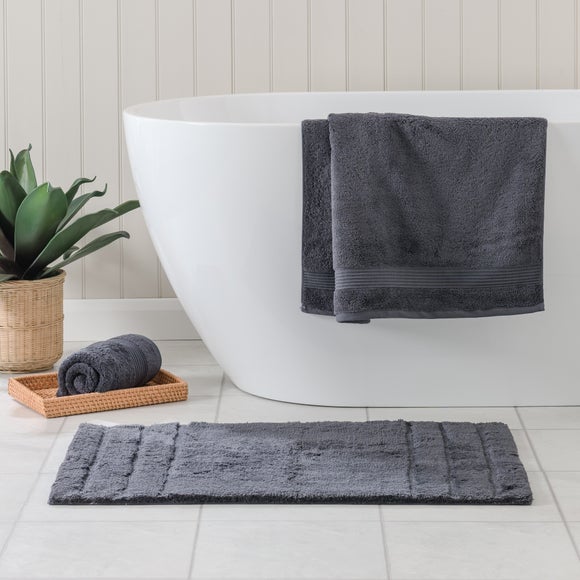 Luxury Cotton Textured Stripe Bath Mat - image 1