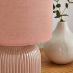 Hebe Ribbed Ceramic Table Lamp - thumbnail 3