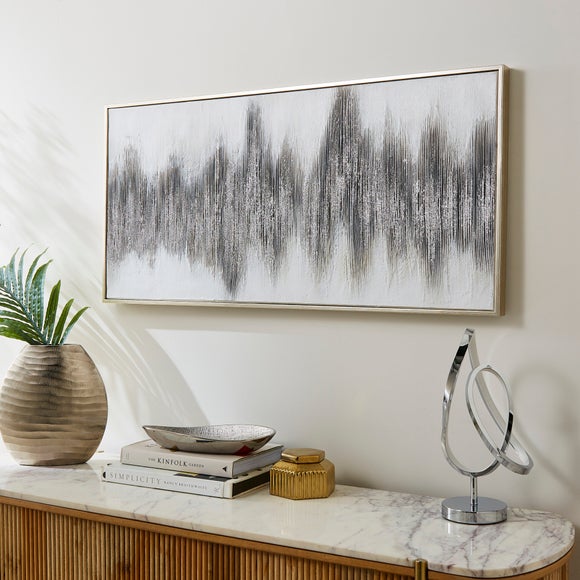 Silver Foil Abstract Framed Canvas - image 1