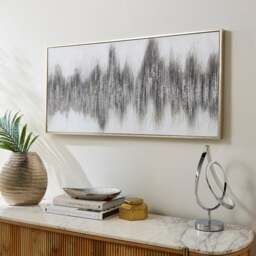 Silver Foil Abstract Framed Canvas - thumbnail 1