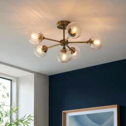 Vogue Asher 6 Light Semi Flush Ceiling Light - thumbnail 1