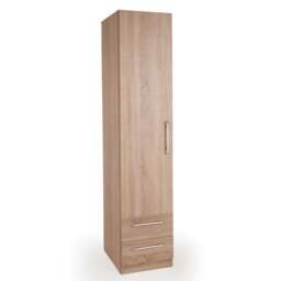 Holborn Single 2 Drawer Wardrobe, Light Wood