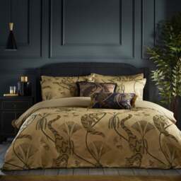 Paoletti Moondusk Gold Duvet Cover & Pillowcase Set - thumbnail 1