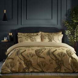 Paoletti Moondusk Gold Duvet Cover & Pillowcase Set - thumbnail 2