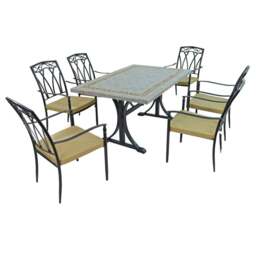 Burlington 6 Seater Dining Set with Ascot Chairs - thumbnail 1