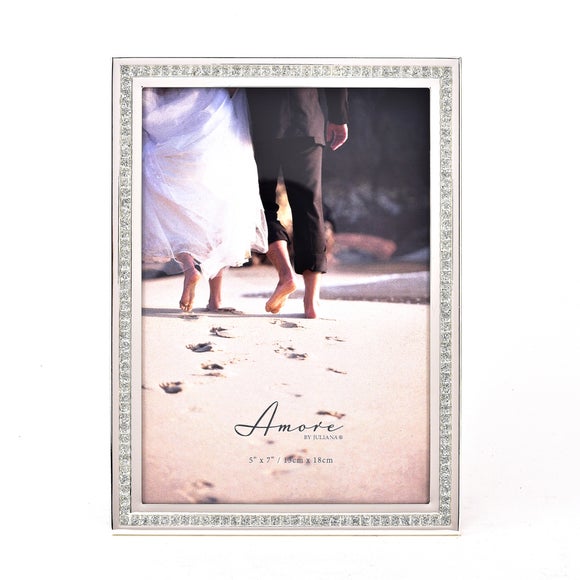 Amore Silver Sparkle Border Photo Frame - image 1