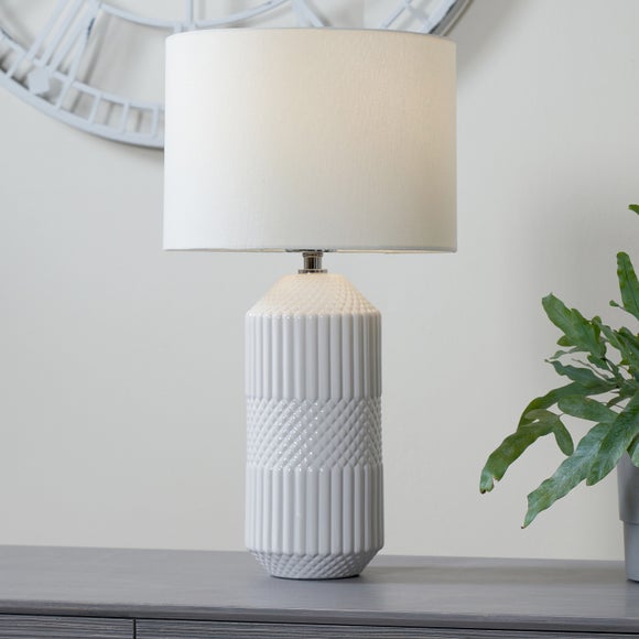Meribel Tall Geo Textured Ceramic Table Lamp - image 1