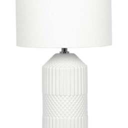 Meribel Tall Geo Textured Ceramic Table Lamp - thumbnail 4