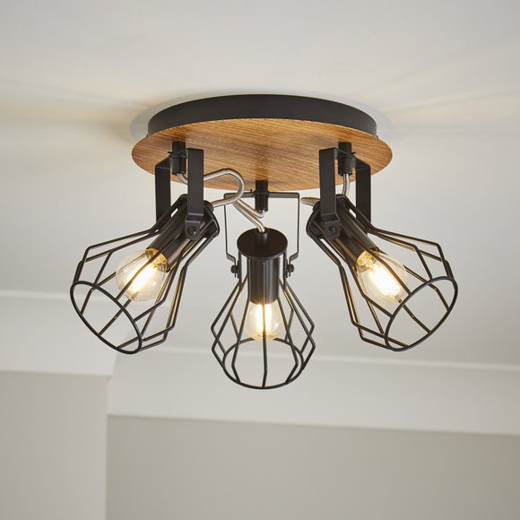 Fulton Industrial 3 Light Semi Flush Spotlight - image 1