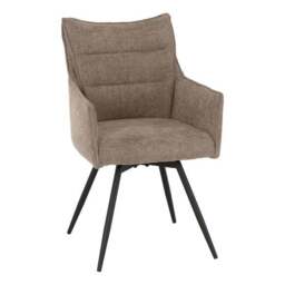 Lewis Set of 2 Carver Swivel Dining Chairs, Fabric - thumbnail 4