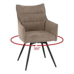 Lewis Set of 2 Carver Swivel Dining Chairs, Fabric - thumbnail 3